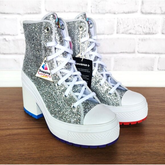 ❤️CONVERSE CHUCK 70 DE LUXE Sz 6.5 Mens Shoes Heel Boots Platform PRIDE A06028C - Picture 2 of 13
